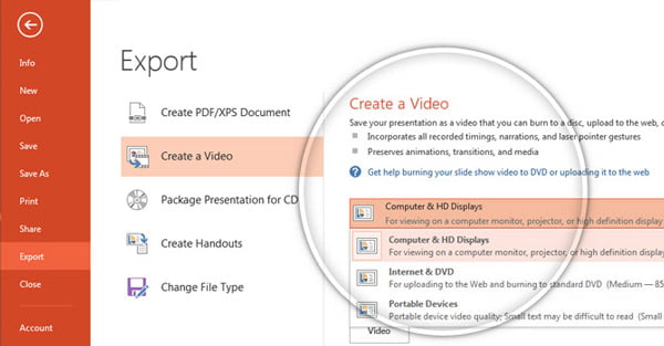 Export Powerpoint Video PPT 2013