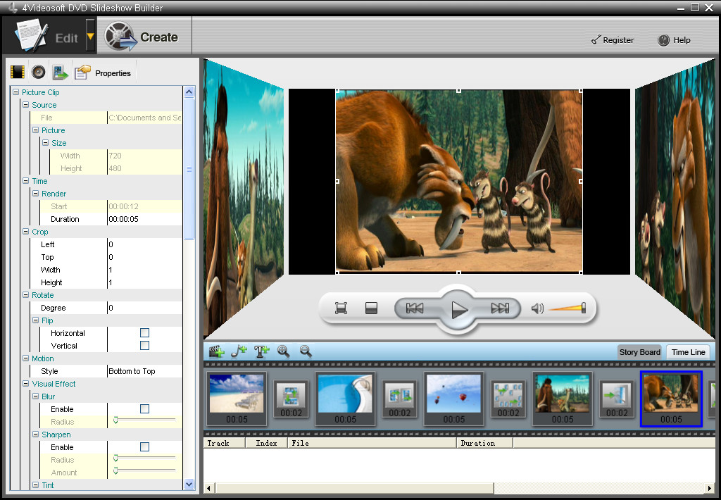 Add video/audio/photo files to Slideshow project, create any video/audio files.