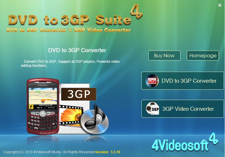 Screenshot of 4Videosoft DVD to 3GP Suite