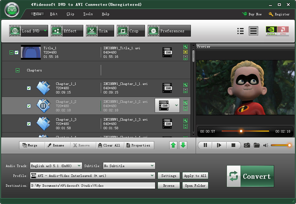 4Videosoft DVD to AVI Converter