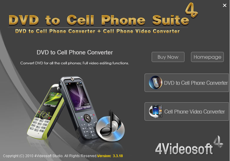 Screenshot of 4Videosoft DVD to Cell Phone Suite 3.2.08