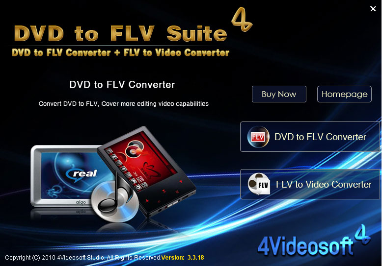 Screenshot of 4Videosoft DVD to FLV Suite 3.2.06