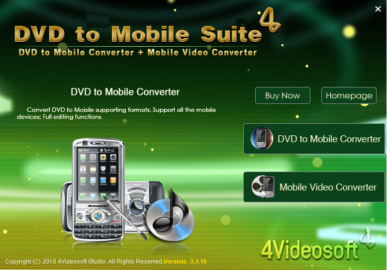 Screenshot of 4Videosoft DVD to Mobile Suite