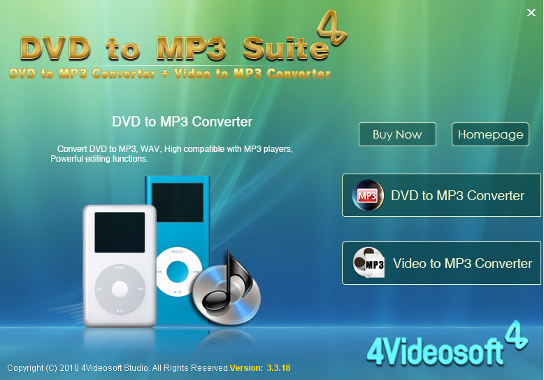 Screenshot of 4Videosoft DVD to MP3 Suite