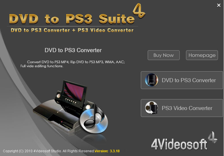 Screenshot of 4Videosoft DVD to PS3 Suite