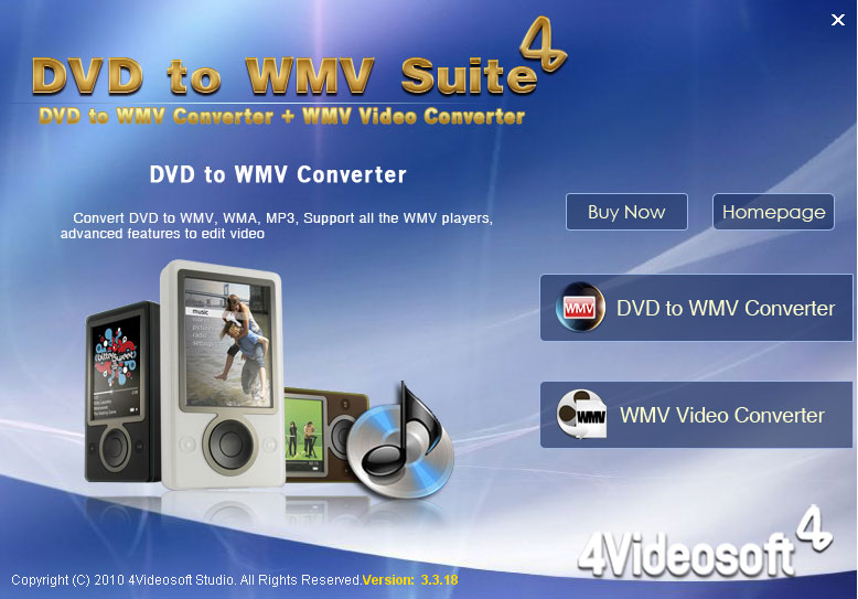 Screenshot of 4Videosoft DVD to WMV Suite