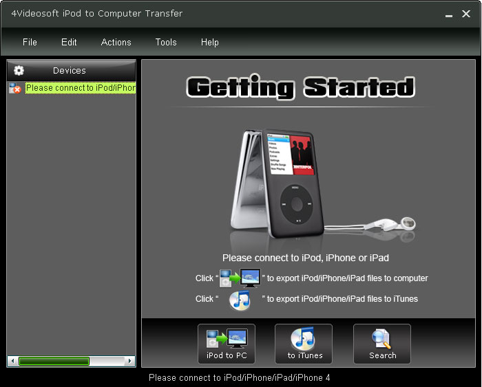 4Videosoft iPod to Computer Transfer Screen shot