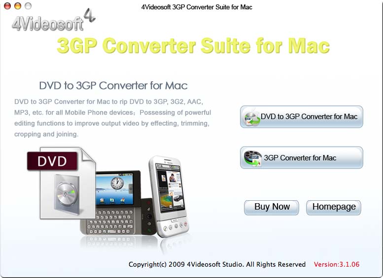 4Videosoft 3GP Converter Suite for Mac Screenshot