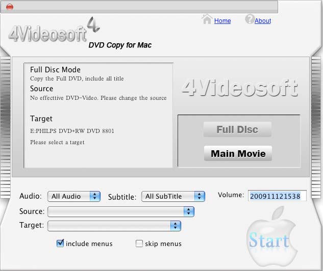Screenshot of 4Videosoft DVD Copy for Mac 3.1.08