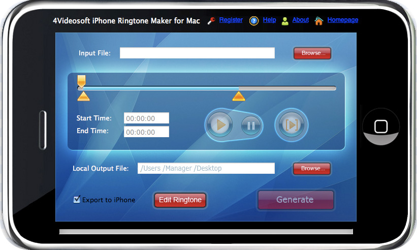 Screenshot of 4Videosoft iPhone Ringtone Maker for Mac