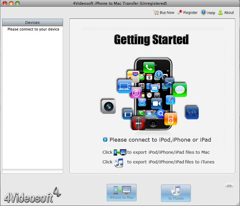 4Videosoft iPhone to Mac Transfer Screen shot