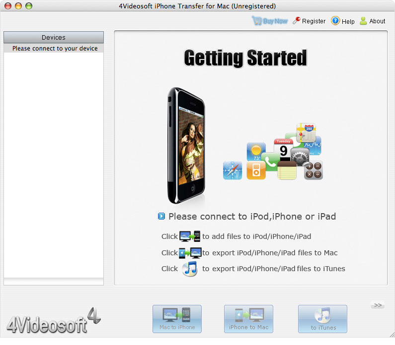 4Videosoft iPhone Transfer for Mac Screen shot