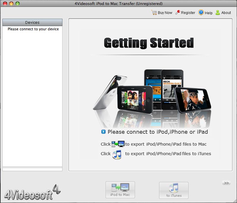 4Videosoft iPod to Mac Transfer Screen shot
