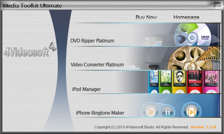 Screenshot of 4Videosoft Media Toolkit Ultimate 3.3.08