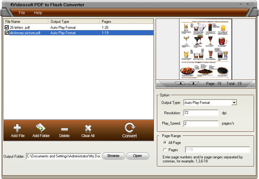 4Videosoft PDF to Flash Converter Screenshot