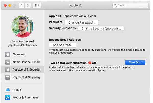 Enable Two-Factor Authentication on Mac