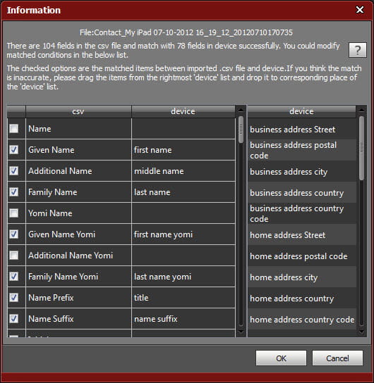 Import CSV Contacts