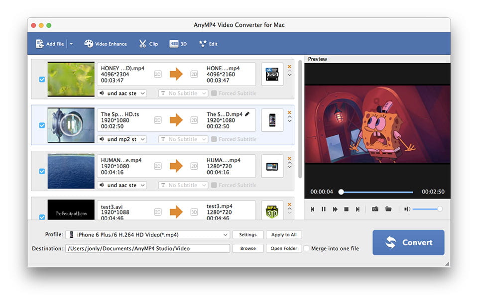 Screenshot of 4Videosoft Video Converter for Mac 5.2.08