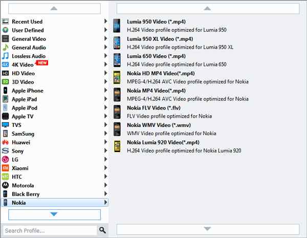 choose the proper output profile