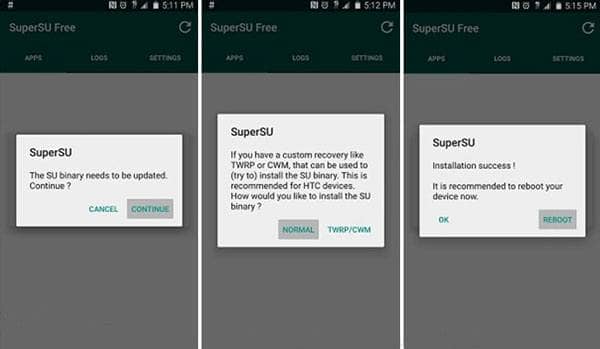 Oppdater Supersu