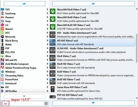 Choose output profile