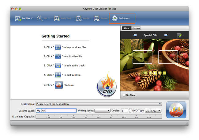 Launch DVD Creator for Mac
