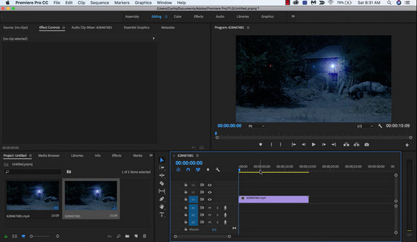 Premiere Pro Effect Panel Adjust Brightness