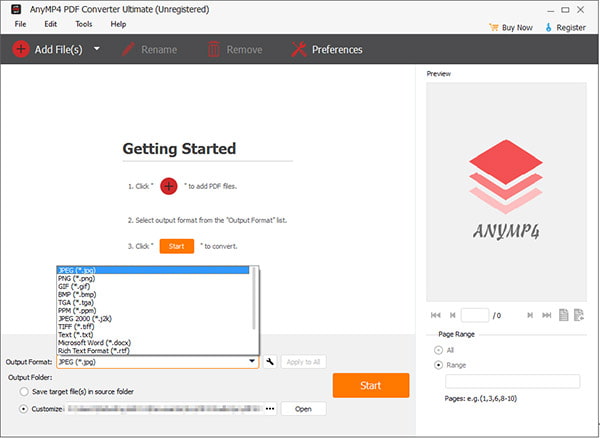 Choose output profile