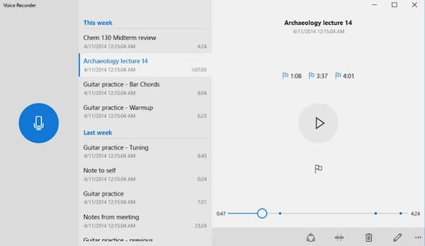 Audio opnemen Windows Voice Recorder