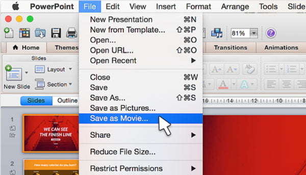 Powerpoint till video-Mac