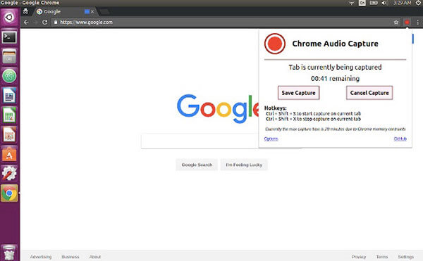 Chrome Audio snímání