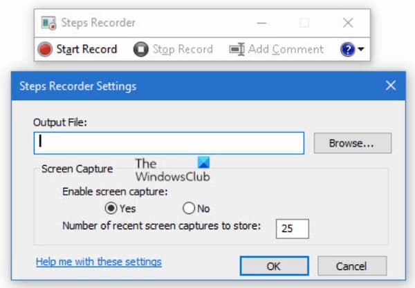 Record with Steps Recorder