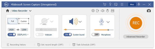 Interface de capture d'écran