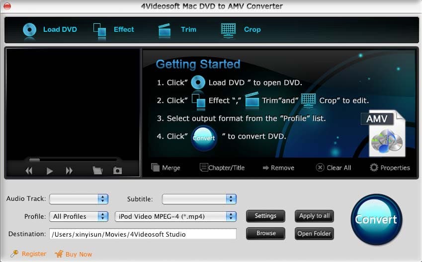 4Videosoft Mac DVD to AMV Converter