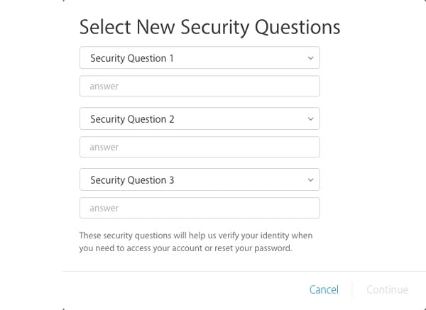 Security Questions