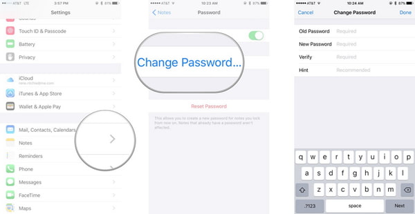 Change iPhone Notes