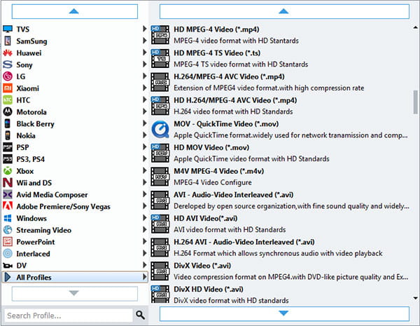 Set output format