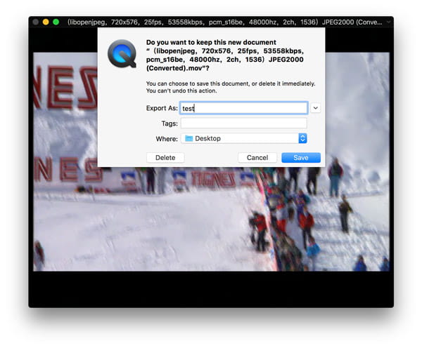 Export Quicktime