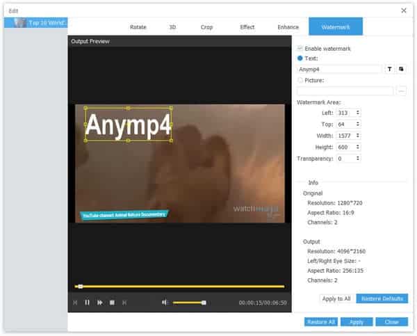 Add video watermark